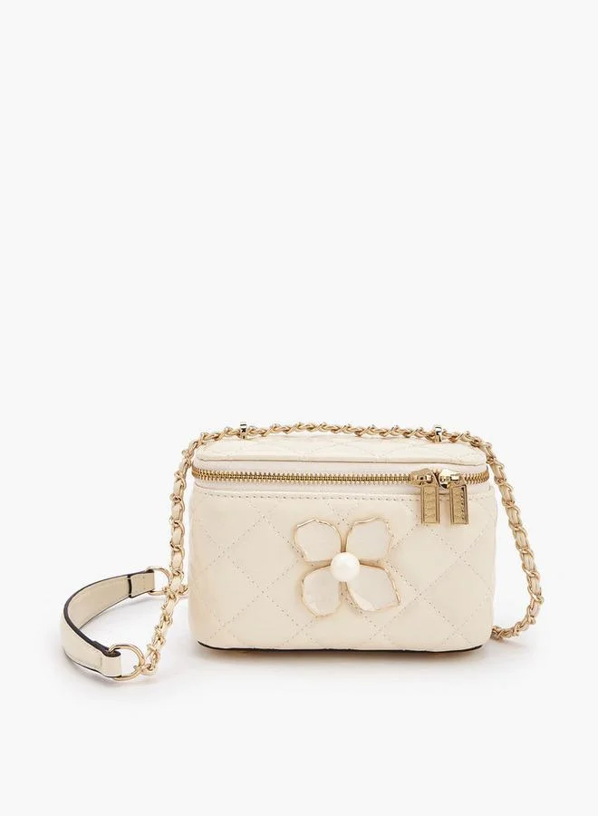 ELLE Quilted Crossbody Bag With Floral Accent Ramadan Collections